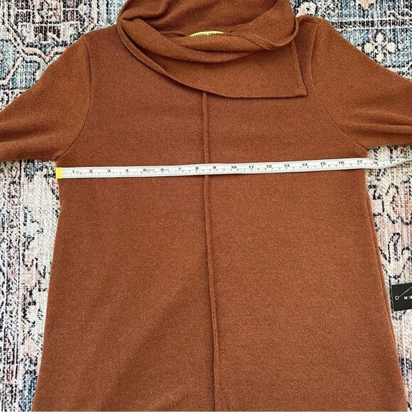 Trisha Tyler NWT Rust Orange Brown Cowl Neck Sweater Petite Small - Picture 7 of 11